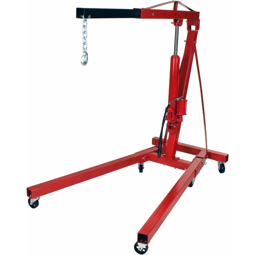 2 Ton Folding Air Hydraulic Engine Hoist Cherry Picker Shop Crane Hoist Lift, Lifting Cranes