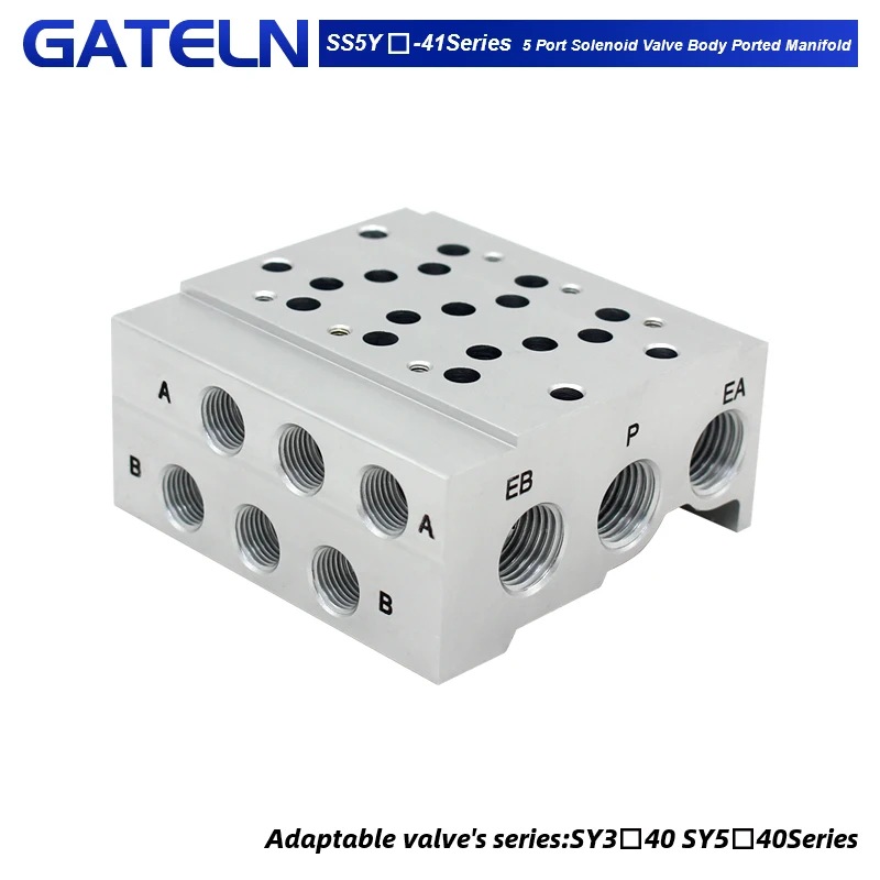 

SS5Y5-41 5 Port Solenoid Valve Body Ported Manifold for SY5140 SY5240 ,SS5Y3-41 for SY3140 SY3240 Air Exhaust