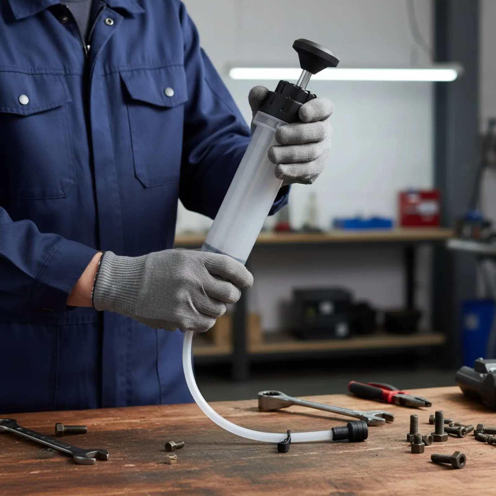 

Plunger Pump Oil Extractor Versatile-Use Brake Fluid Plunger Pump Oil Suction Manual Fluid Convey Pump for DIY Hobbyists