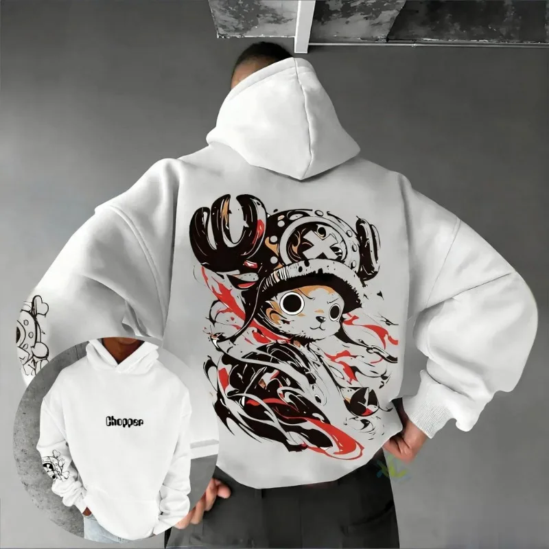 2026 Summer One Piece Chopper Anime Hoodie Men Women New Oversized Casual Streetwear Cosplay Pullover Cotton Sweatshirt Y2k view 4
