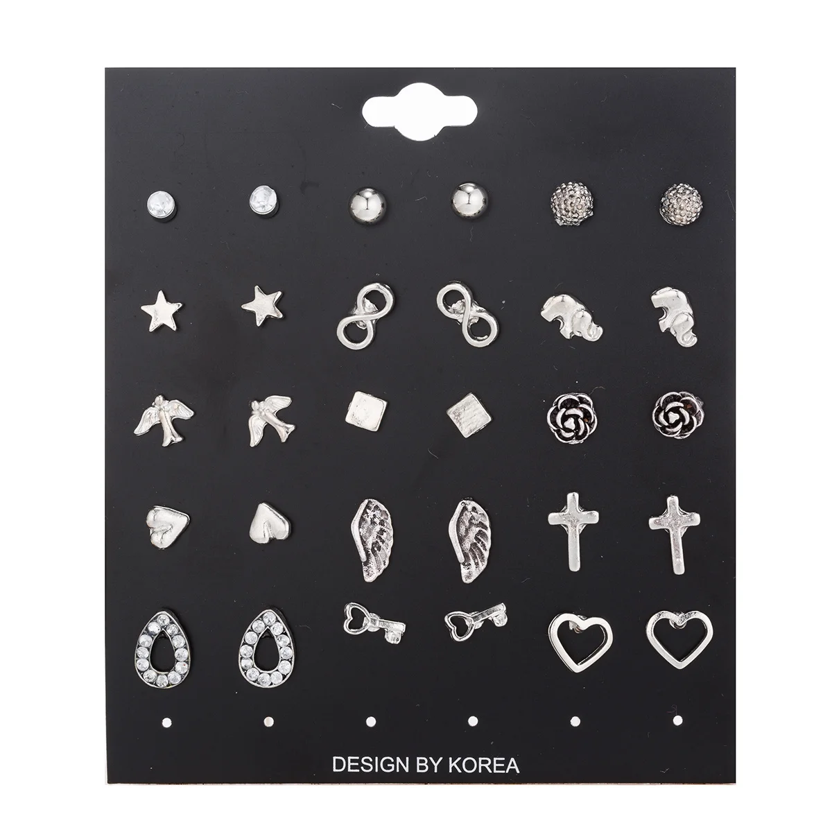 

Hypoallergenic Earring Set Silver Color Lightweight Fashion Chic Trendy Women Original Durable Ear Jewelry Gift