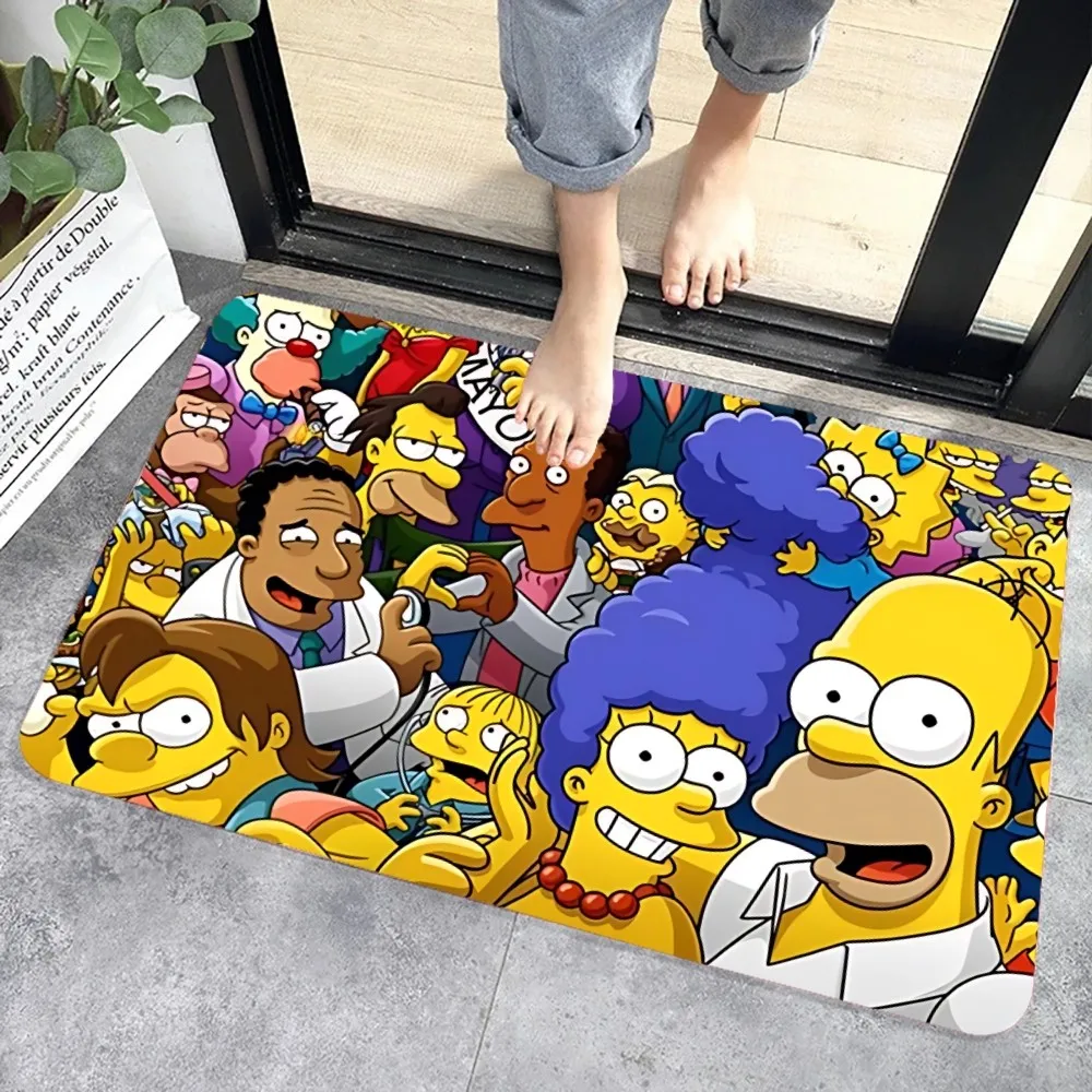 T-The S-SimpsonS Floor Mat Graphic Printed Flannel Doormats For Bathroom Kitchen Entrance Carpet Home Decor