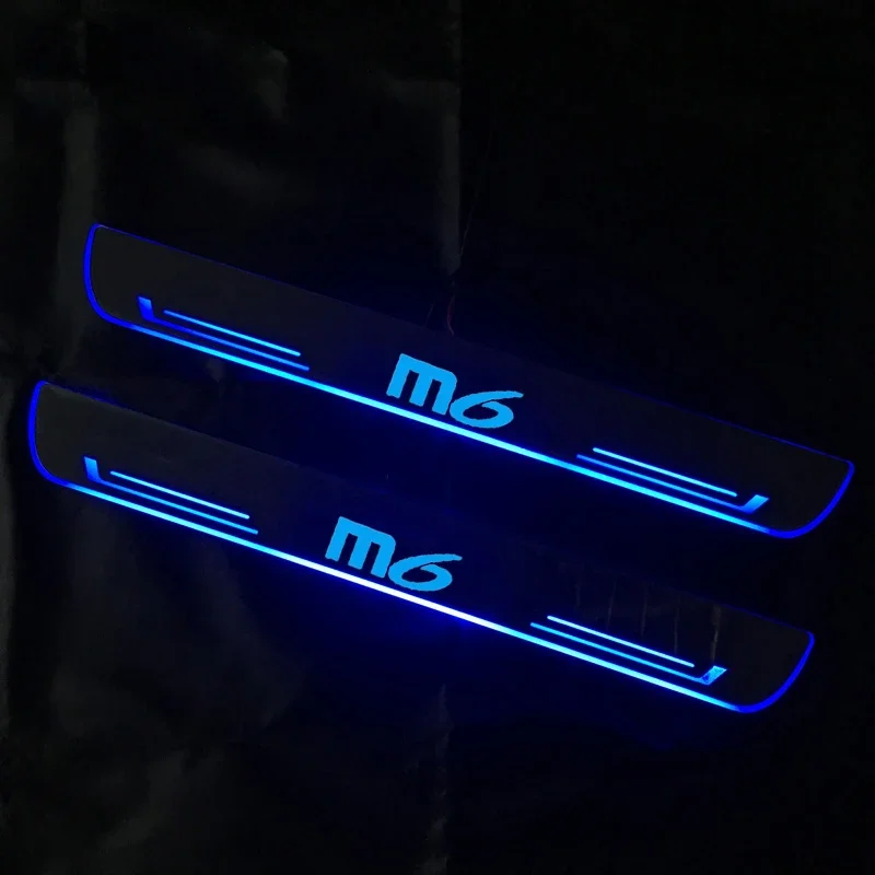 USB Power Acrylic Moving LED Welcome Pedal Car Door Stepping Light for M6 Logo M3 MS C30 CX-3 CX-4 CX-5 CX-7 CX-8 E6