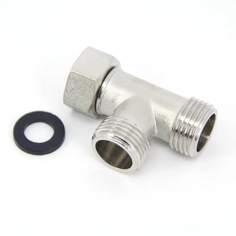 

G1/2" 20mm 3 Way T Adapter Splitter stainless steel Diverter Valve for Bathroom Shower head Faucet Water Toilet Spray Converter