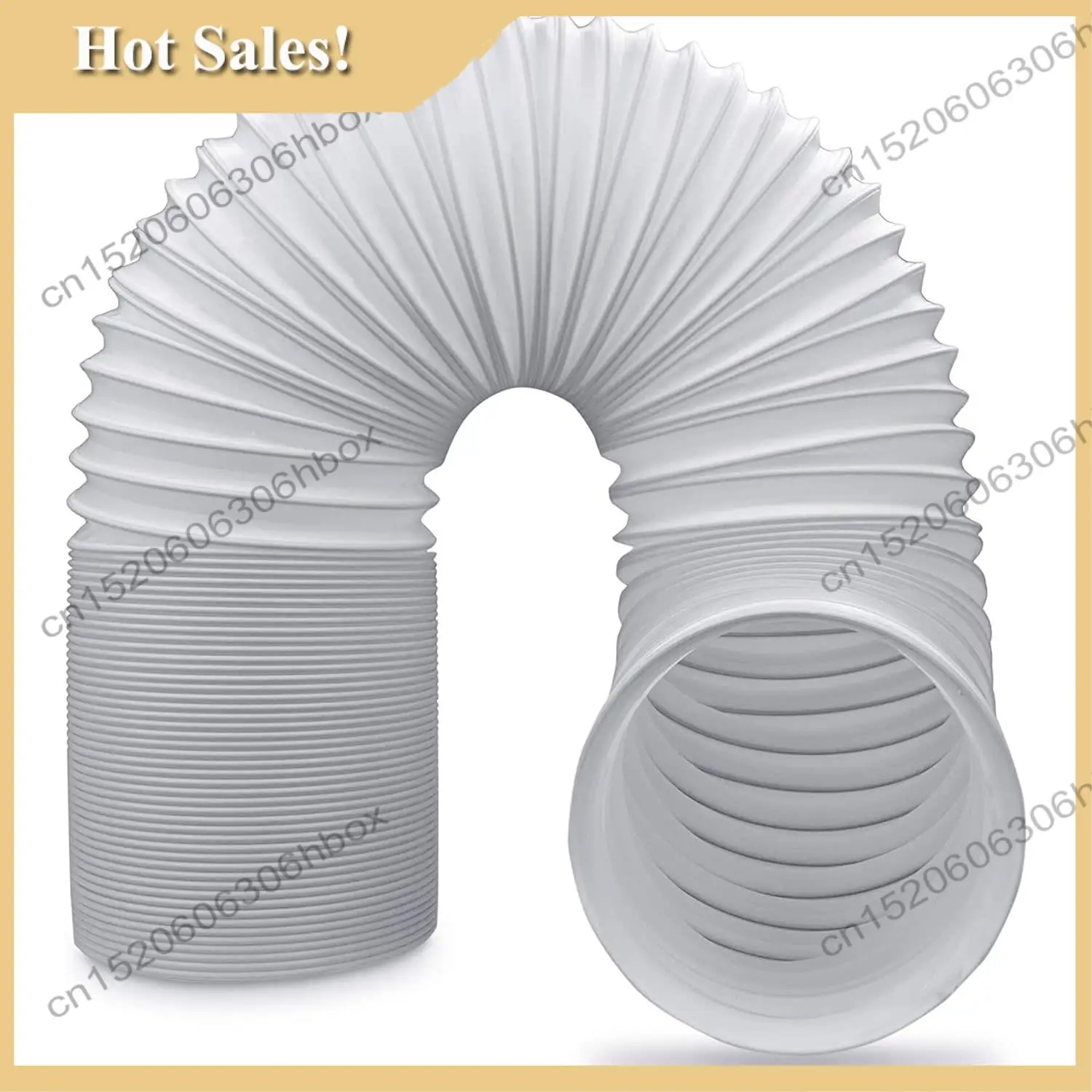-Mangueira de escape portátil para aire acondicionado HOPE, tamaño de 5 pulgadas de diámetro, 59 pulgadas de largo, tubo flexible universal en sentido contrario a las agujas del reloj