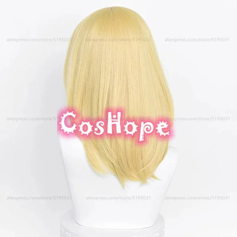 عواء شعر مستعار تأثيري 45 سنتيمتر قصيرة الذهبي الأسود شعر مستعار تأثيري أنيمي تأثيري الباروكات مقاومة للحرارة بيروكات صناعية