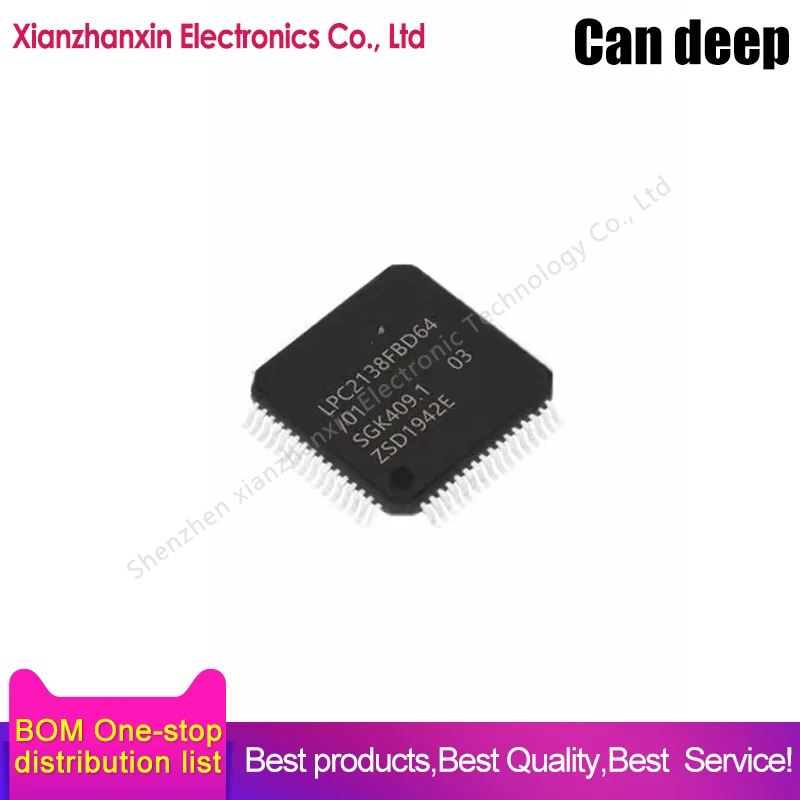 1pcs/lot  LPC2138FBD64/01 LPC2138FBD64 LPC2138 LQFP-64 32-bit microcontroller chip