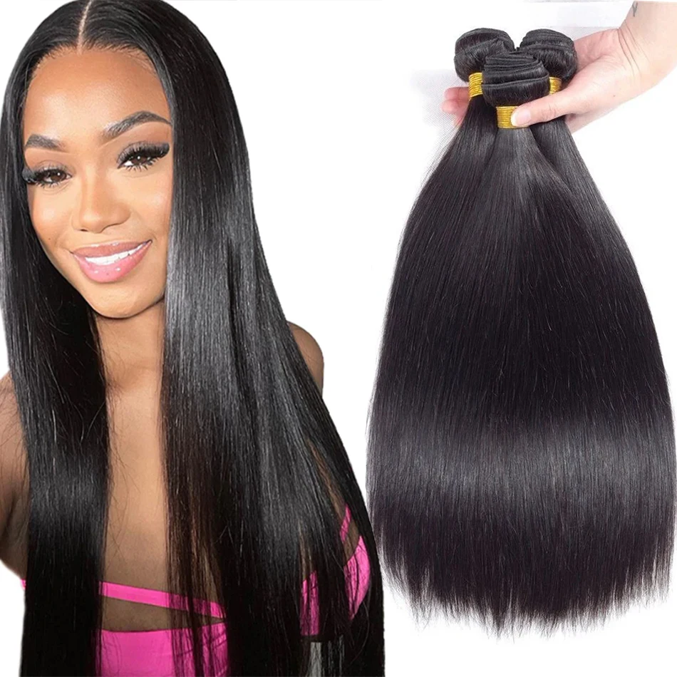 Bone Straight Hair Bundles Malaysian Human Hair Weave 100% Remy Hair Extensions 1 3 4 Bundles Deal Natural Color 100G/PC