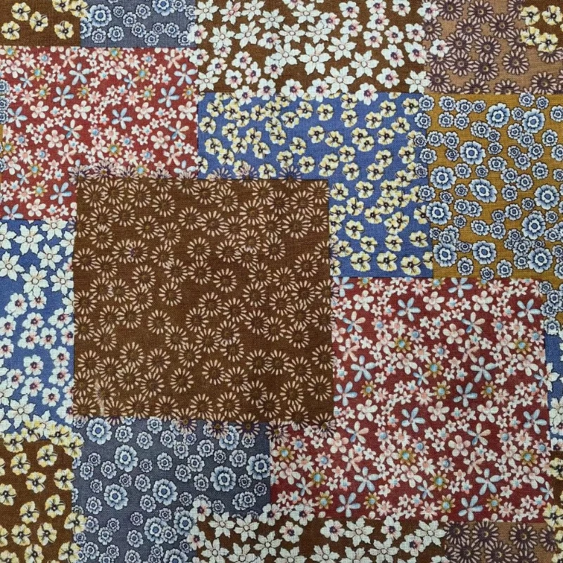 Cotton Linen Printed Fabric Small Floral Patchwork Pastoral Fabrics Spring Summer Pink Green for DIY Sewing Clothing,Tableclothe view 4