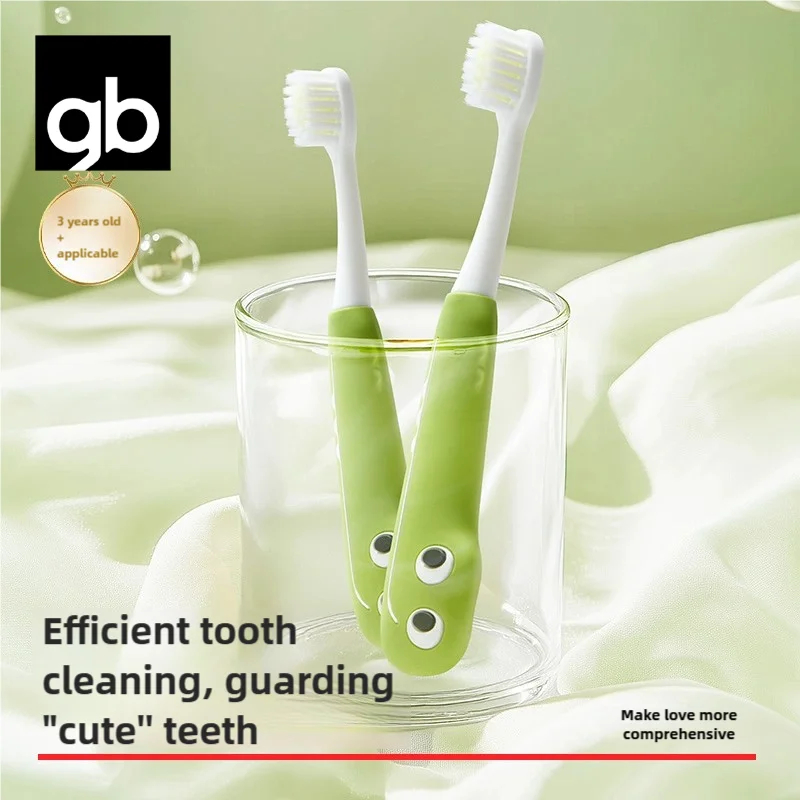 gb 2 buah sikat gigi anak, sikat gigi bulu lembut untuk bayi dan balita usia 3+ tahun, sikat gigi bayi untuk gigi susu