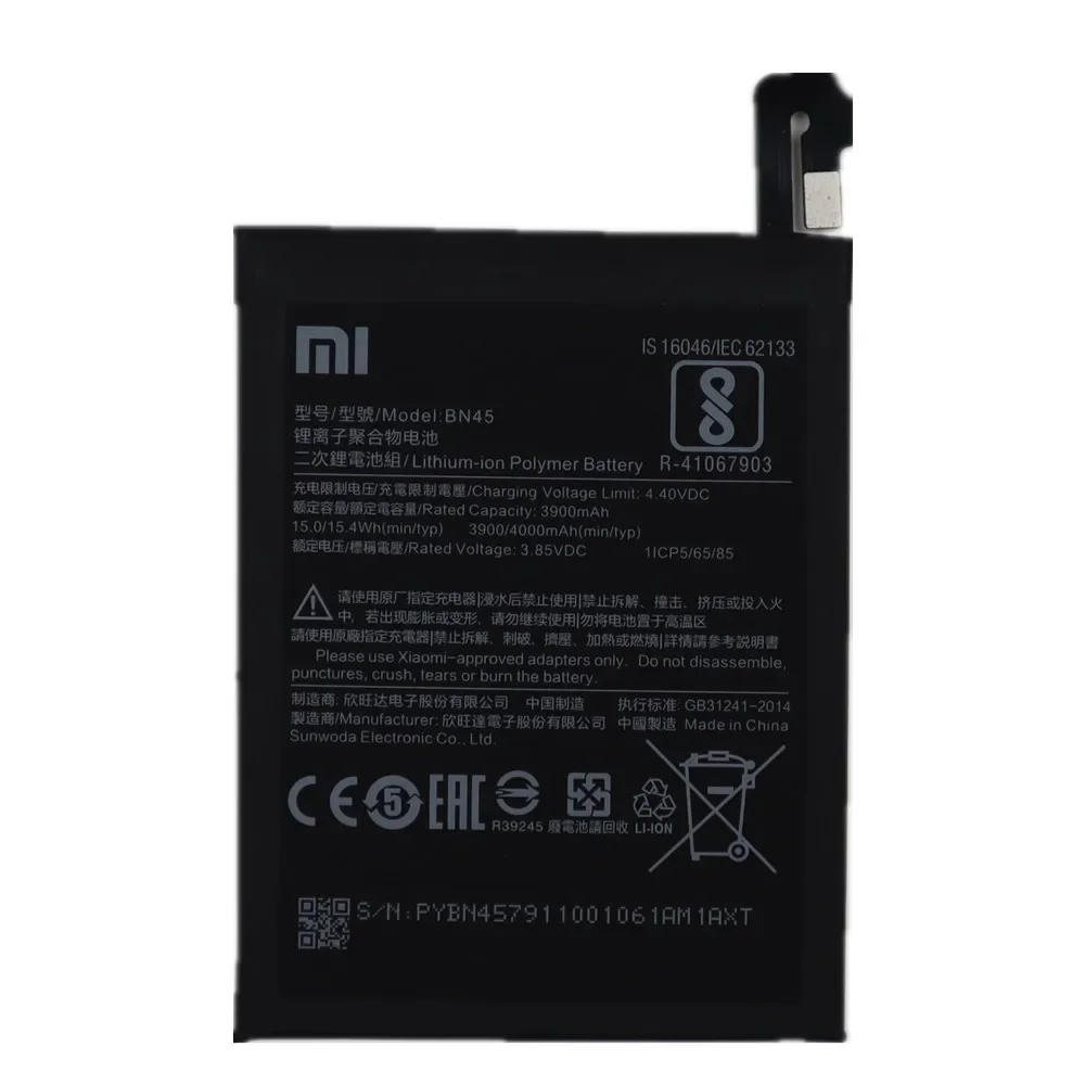 2024 Years New Xiao mi 100% Original Battery BN45 For Xiaomi Redmi Note 5 Note5 4000mAh High Quality Mobile Phone Battery