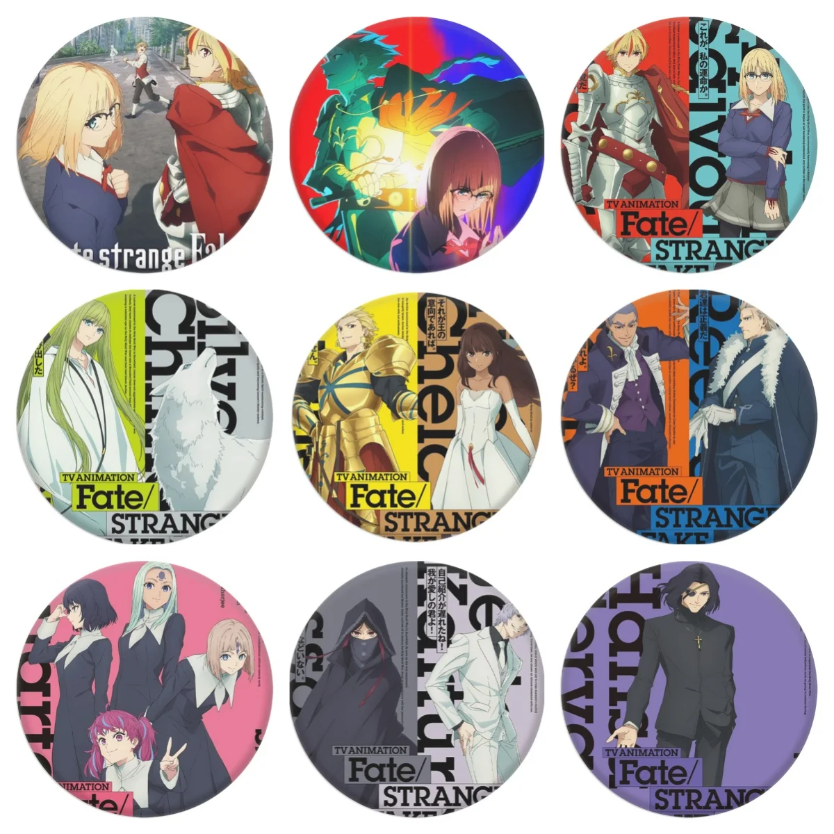 Pins de Anime Fate/strange de 58 mm, Figuras de Dibujos Animados de Enkidu, Ayaka, Sajyou, Gilgamesh, Broche de Hojalata, Insignia Decorativa, Regalo para Fans