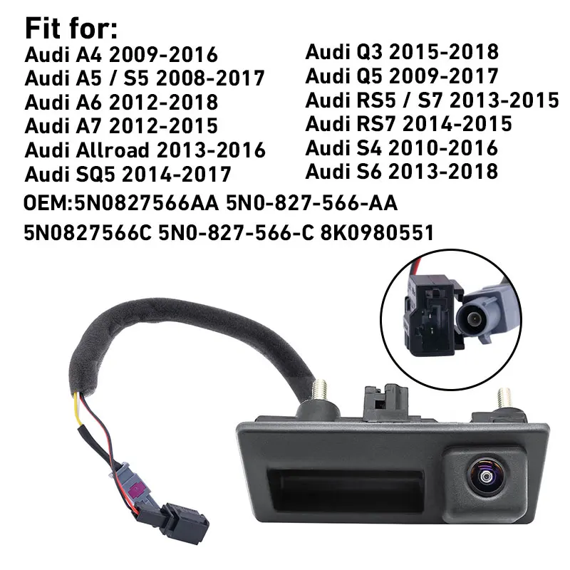 Telecamera Posteriore 1080P Per Maniglia Bagagliaio | AHD/CVBS, IP67, Compatibile Con Audi VW Seat E Skoda