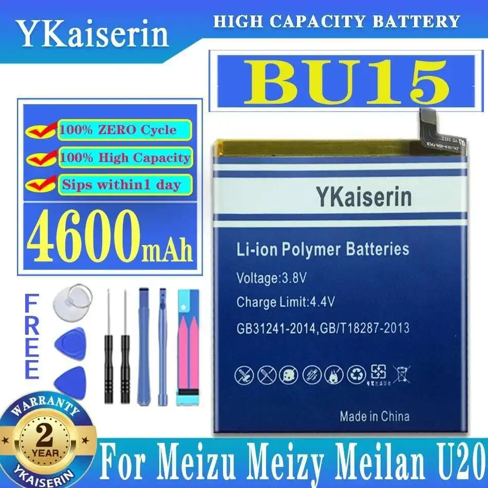 

Высокопроизводительный аккумулятор для мобильного телефона BU15, надежная замена 4600 мАч для Meizu Meizy Meilan U20
