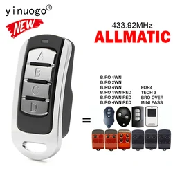 For ALLMATIC FOR4 TECH3 / BRO OVER / MINI PASS BRO1WN BRO2WN BRO4WN RED Gate Opener 433MHz Rolling Code ALLMATIC Remote Control