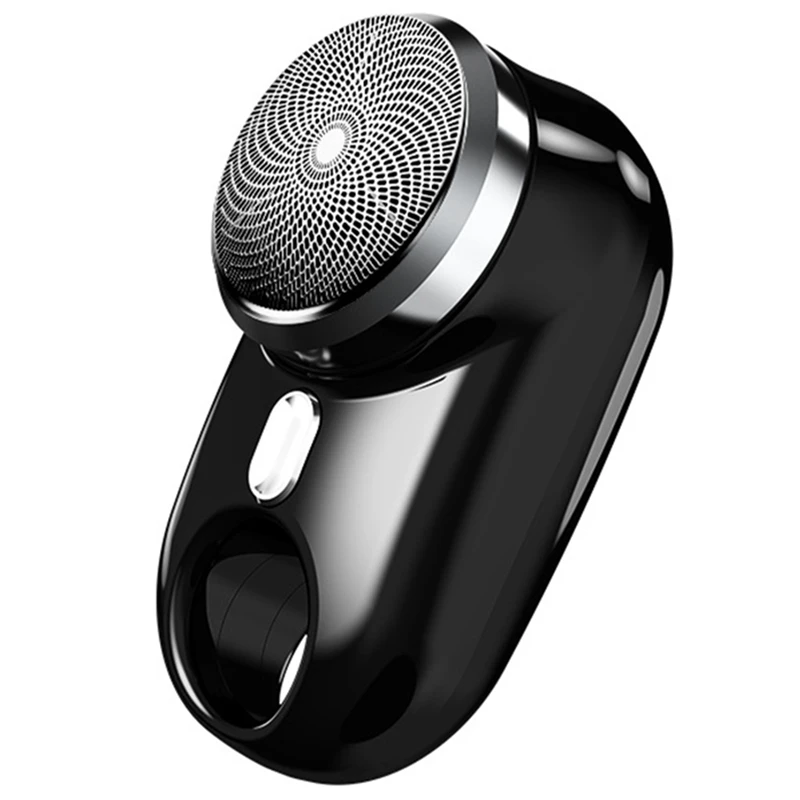 男性用LEDディスプレイ付きミニ電気シェーバー,大気ランプ付き,痛みのない,黒,旅行用,1セット