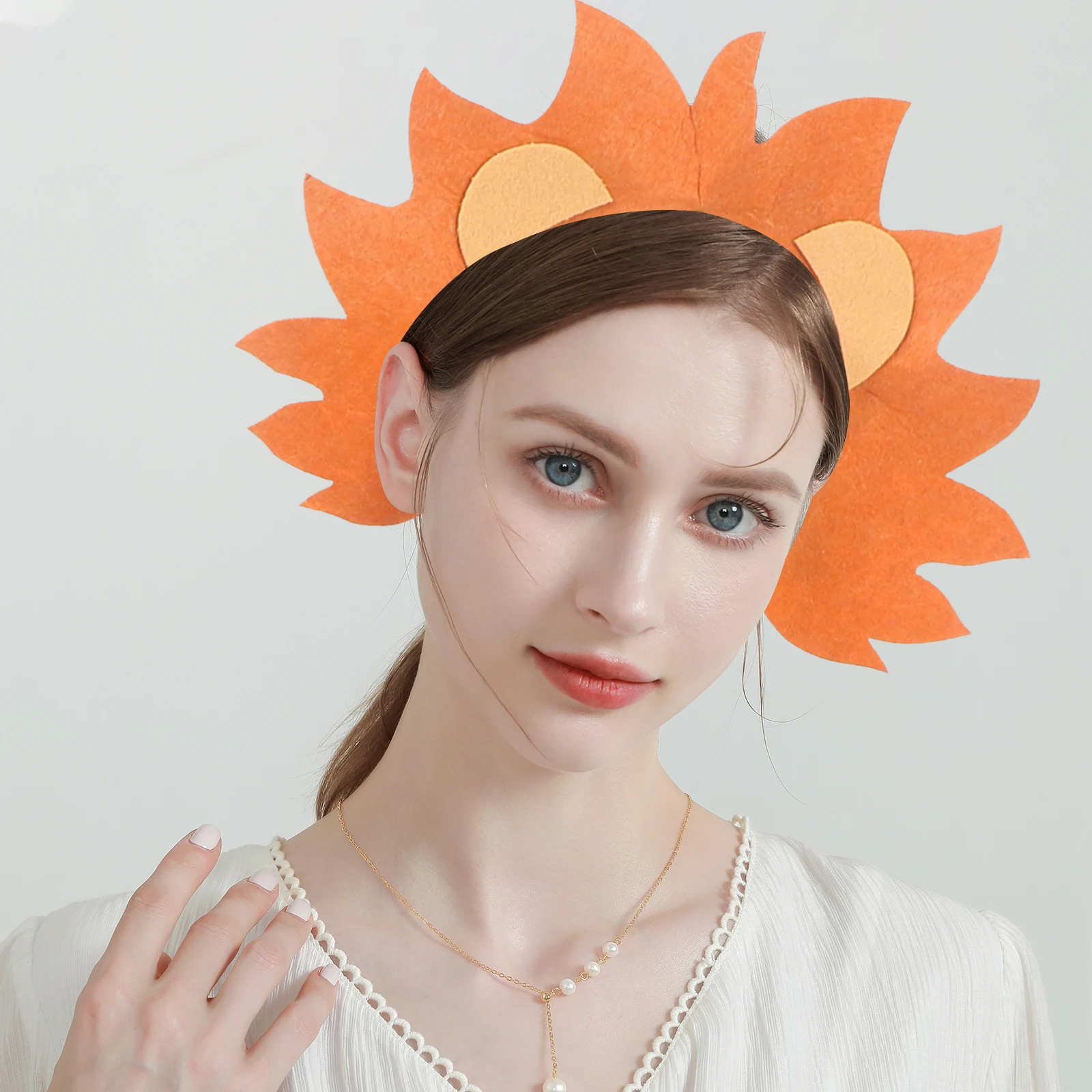 

Lion Headband Jungle Tulle Skirt Kids Cosplay Animal Ears Headbands Felt Cloth Lightweight Comfortable Wear Cute Designs Fabric