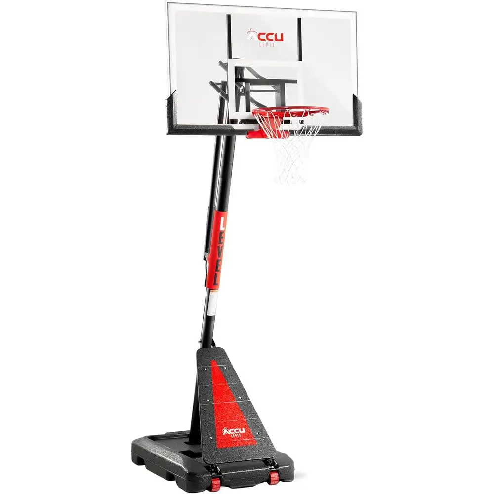 

Регулируемый уличный баскетбольный щит для всех возрастов с запатентованной угловой поликарбонатной панелью и большим переносным основанием