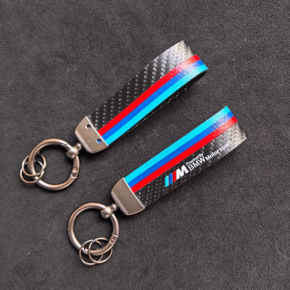 

Carbon Leather Car Key Ring Chain Pendant For BMW M E46 E36 E34 F10 E90 F30 E60 F30 E53 E30 E92 E87 Auto Keychain Accessories