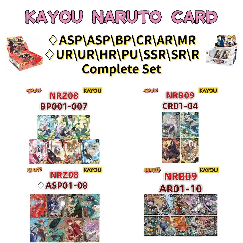 Kayou Naruto Karten T4W8 T2W9 Komplettes Set BP\CR\ASP\UR\MR\SSR\SR\R Anime Sammelkarten Dekorative Spielzeug-Geschenke – Detail 2