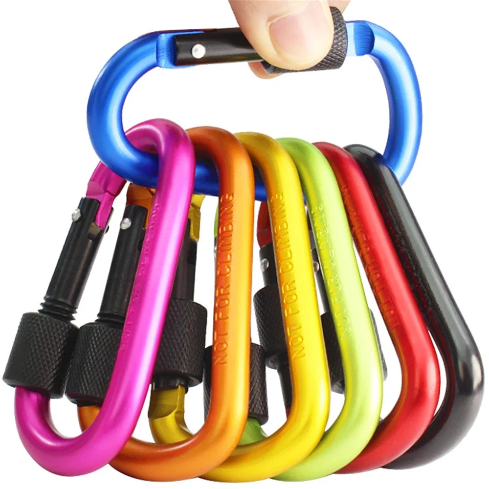 Outdoor Climbing D-shaped Buckle Carabiner Aluminum Alloy Survival Key Chain Camping Climbing Hook Clip Backpack Buckle KeyChain