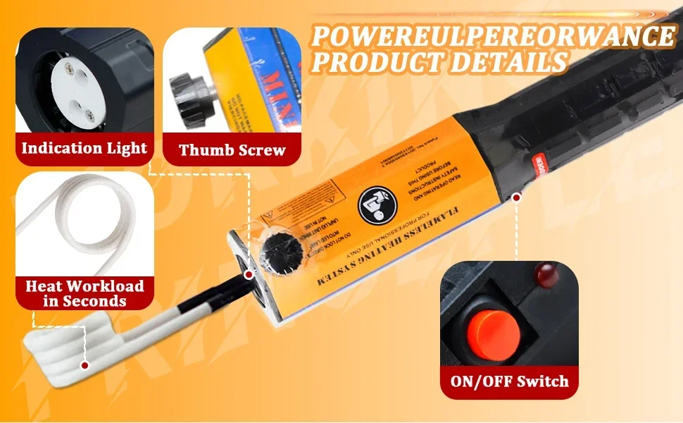 1000 W magnetisches Induktionsheizungsset, flammenlose Heiztechnologie, mit 8 Spulen zum Heizen von Muttern, Zahnrädern und Lagern – Detail 6