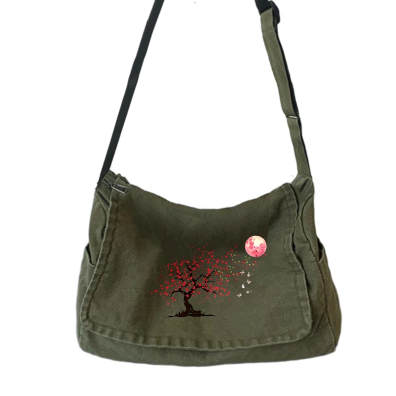 

Художественная женская сумка через плечо с принтом дерева, большая вместительная сумка через плечо для повседневной сумки-мессенджера