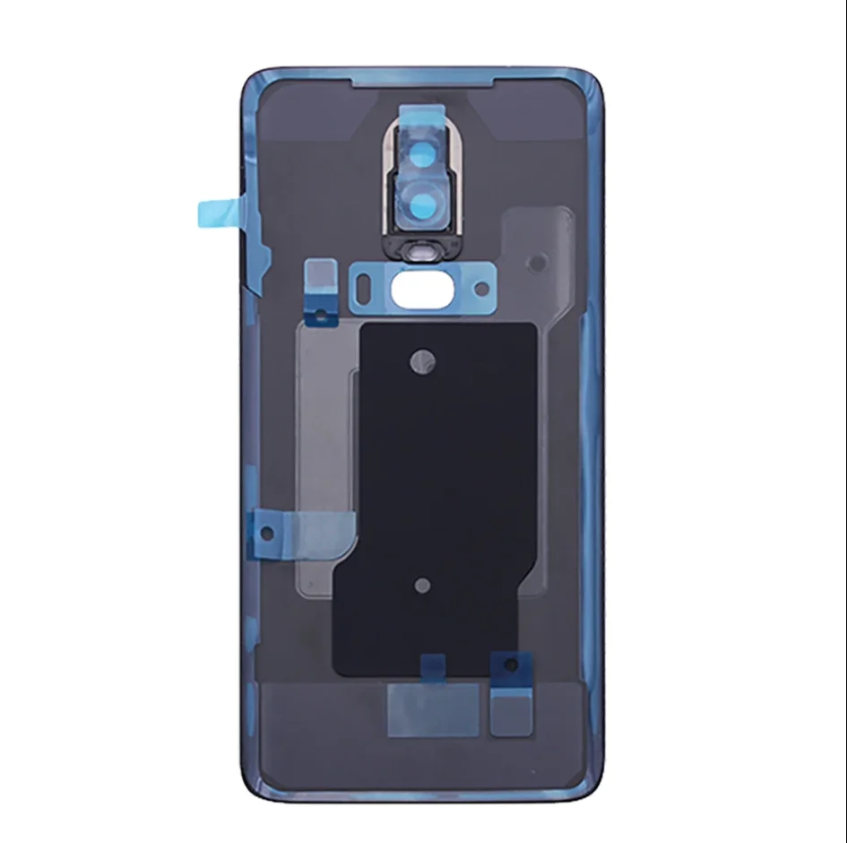 Back Battery Cover For Oneplus 6 Housing Back Door Case Battery Rear Back Cover With Camera Glass Lens replacement Parts