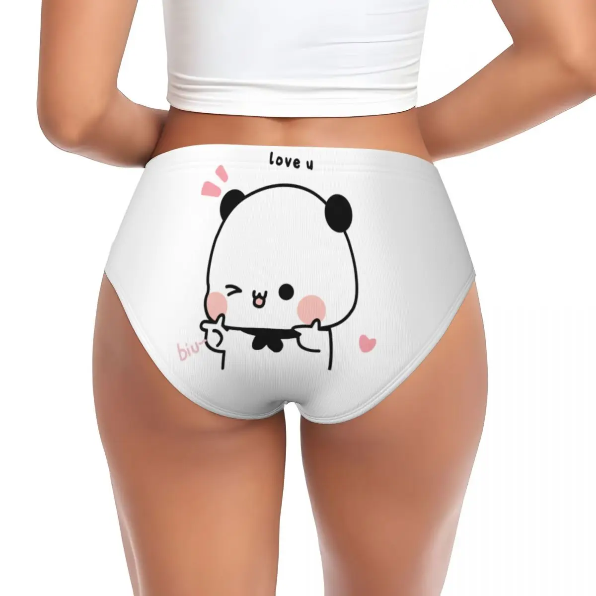 Calzoncillos personalizados Bubu Dudu Panda y Brownie Bear para parejas, ropa interior transpirable y elástica para mujer, pantalones cortos, bragas