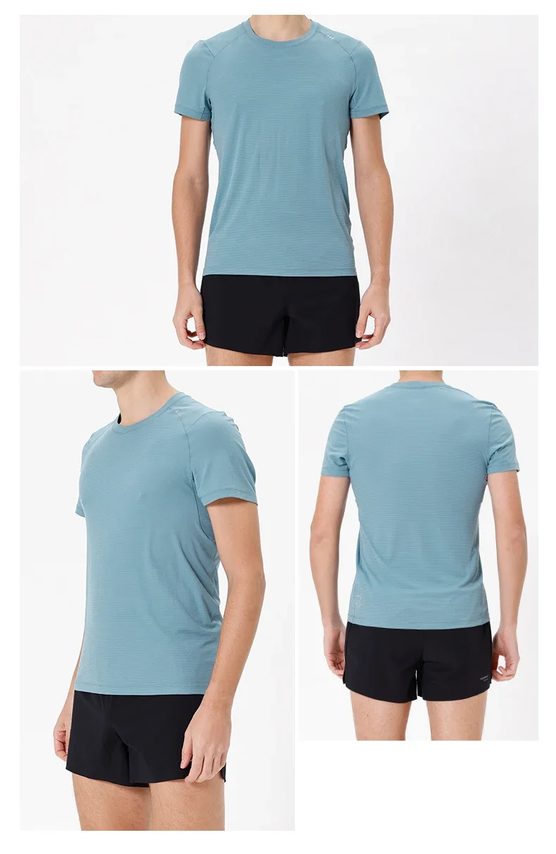 AONIJIE-Camiseta deportiva de secado rápido para hombre, camisetas transpirables de manga corta, Tops de verano para correr al aire libre, gimnasio