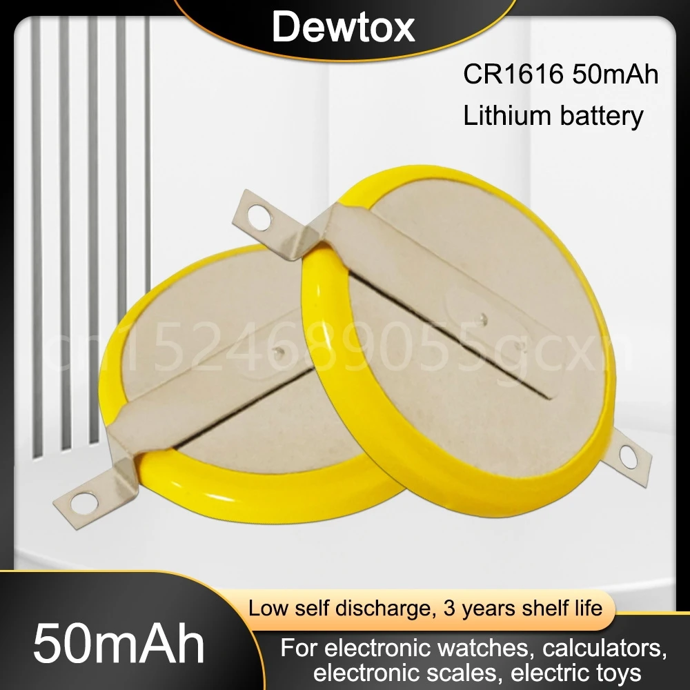 

1-20PCS CR1616 Battery 3V 50mAh Soldering Welding Lithium Coin Cell Batteries with Tabs 2 Pins Watch Accessories Batteria