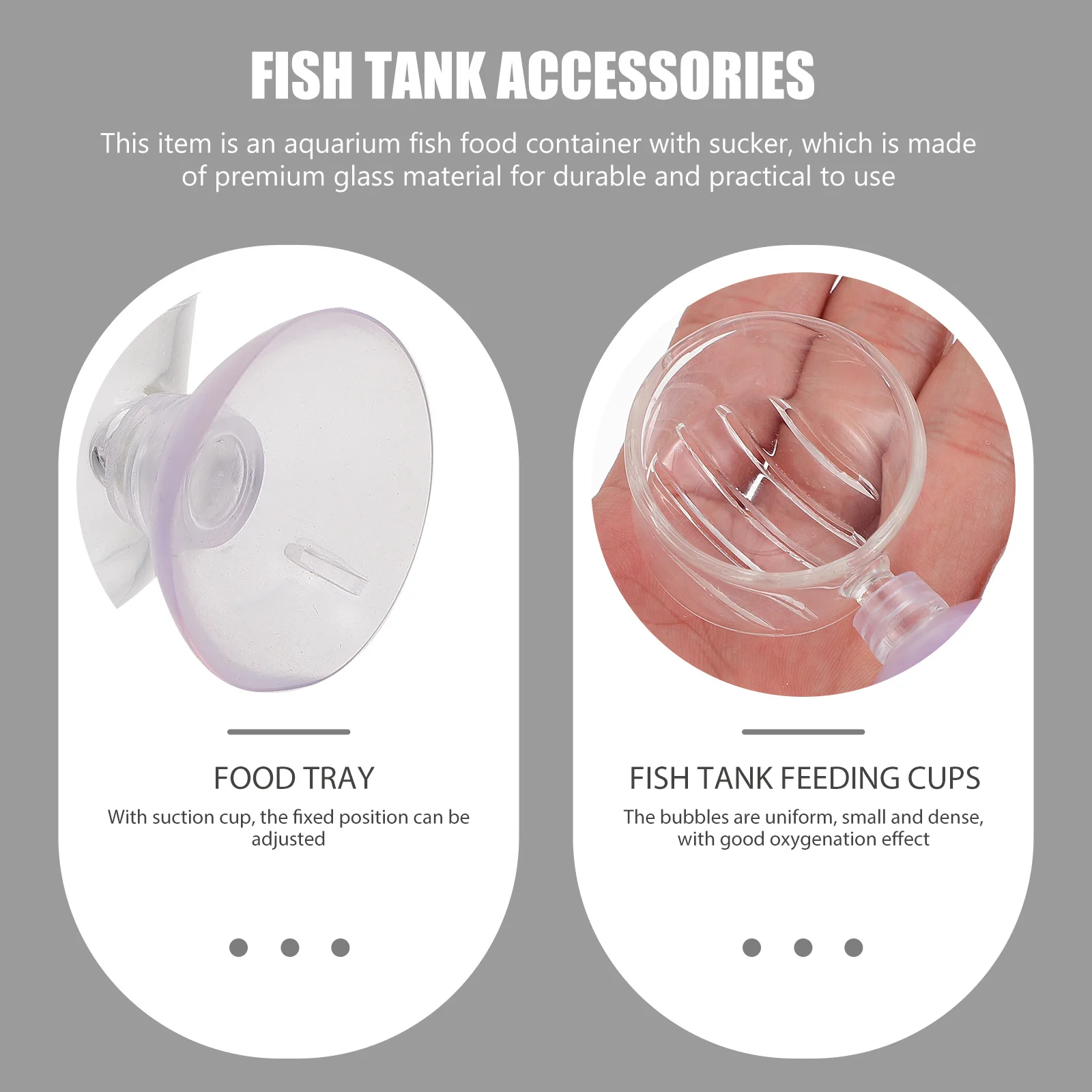 

2Pcs Fish Feeder Glass Feeding Cups Aquarium Food Holder Tank Fish Feeding Supplies Red Worm Food Holders