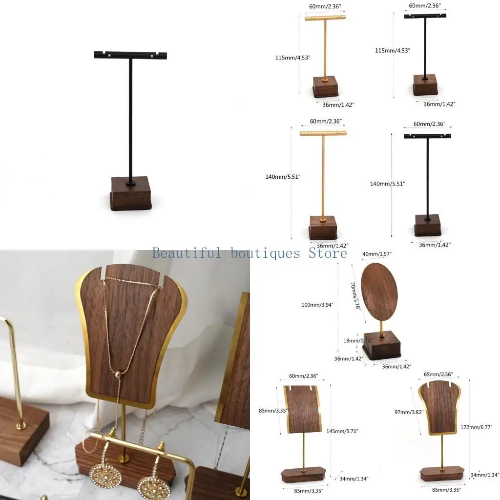 

U4LF 9 Styles Simple Wood Jewelry Rack Earrings Ear Studs Rack Display Rack Jewelry Storage Photo Props Decoration Jewel