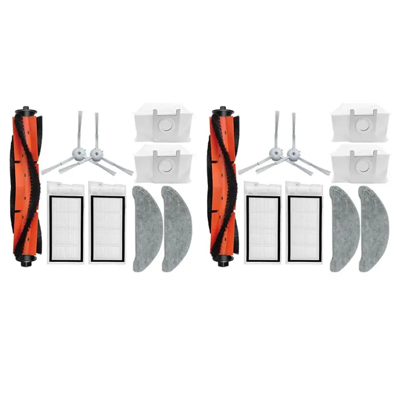 AT29-2 Set For Roidmi Eve Plus SDJ01RM Robot Vacuum Rmain Side Brush Hepa Filter Mop Cloth Rag Dust Bag