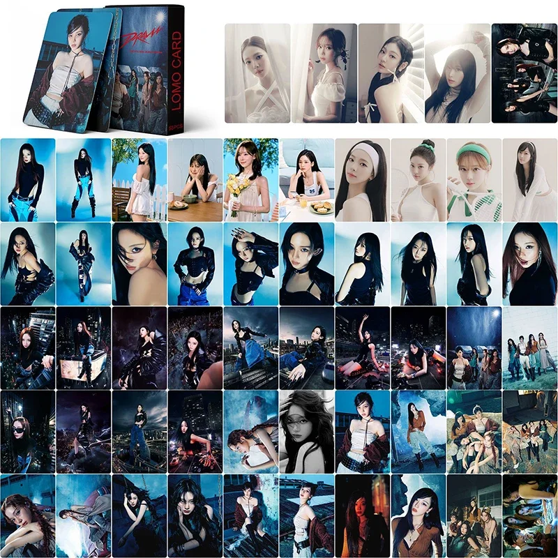 55Pcs/Set Kpop Idol Girl Group New Album Drama Photocards HD Printed Lomo Cards WINTER NINGNING KARINA GISELLE Fans Gift Series