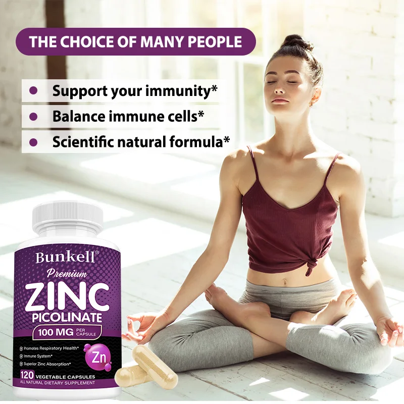 Premium Zinc Picolinate 100 Mg - Immune Defense Strengthens The Immune System and Cell Regeneration, Natural Antioxidant