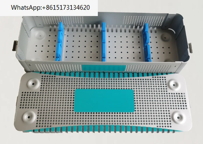 Sterilization box: Laparoscopic aluminum alloy instrument sterilization box, high temperature sterilization