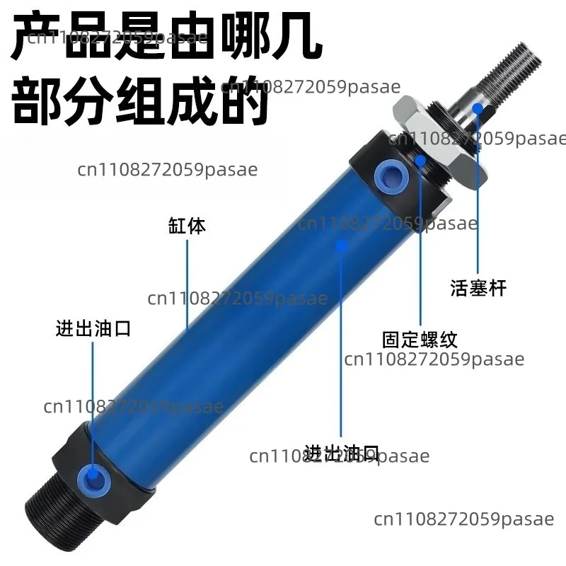 

Гидравлический мини-цилиндр малого размера 16/20/25/32/40/63 - 25/50/150/200/300/ROC/A