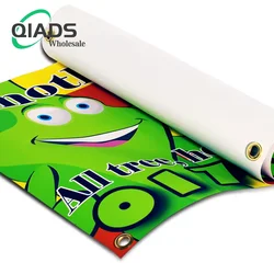 QiAds  Custom Advertising Size Picture Design Background Print PVC Outdoor Spray Cloth Banner Vinyl/Fabric Banne Vinyl Banner
