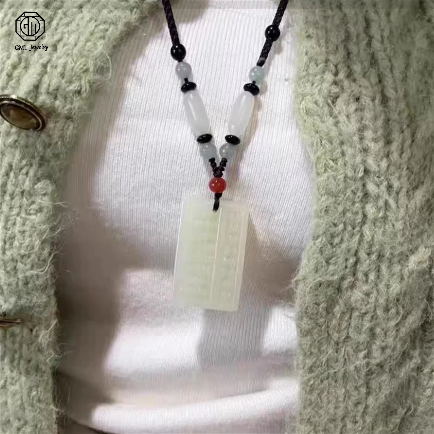 

Natural White Jade Abacus Pendant Choker Necklace Mini Calculator Charm Nephrite Gemstone Women Delicate Jewelry Gift