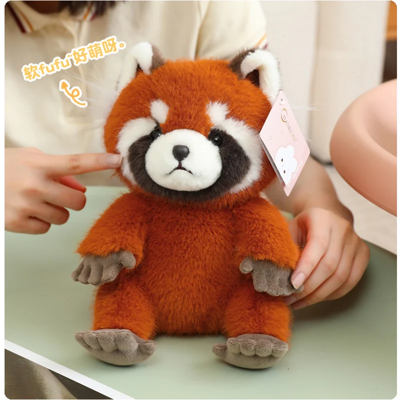 Cute Raccoon Plush Doll 2 Colors Soft Fluffy Stuffed Animal Realistic Raccoon Plushie Home Room Decor Gift