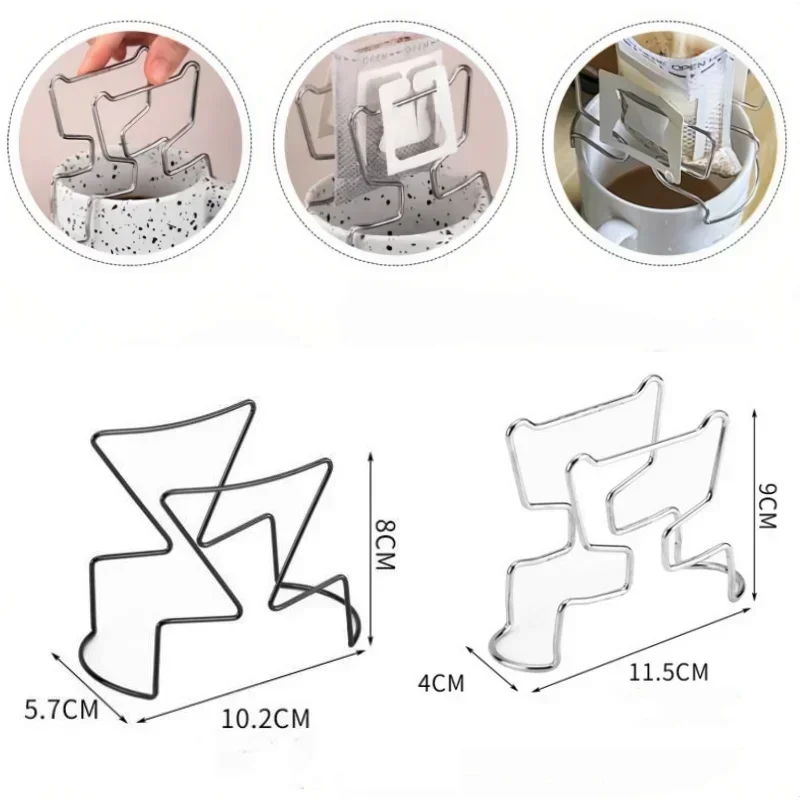 Bag Holder Stand Coffee Filter Drip  Hanging Ear  Rack Chair Paper Stainless Steel Filters Dripper Pour Over Cup