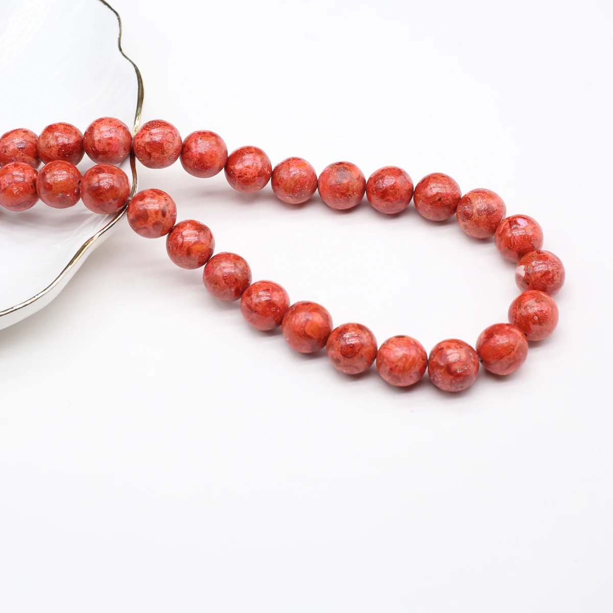 تقليد المرجان الخرز جولة عزل الخرز 10-14 مللي متر لصنع المجوهرات عقد دي اي واي سوار أقراط الإكسسوار #3