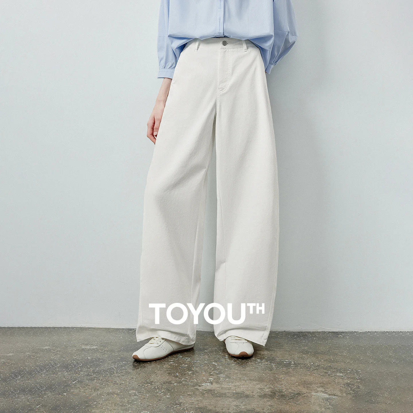 TOYOUTH Women's Soft Touch Curved Leg Long Pants 2026 Fall New Arrival High Waist Seam Detail Slimming Pear Shape Friendly