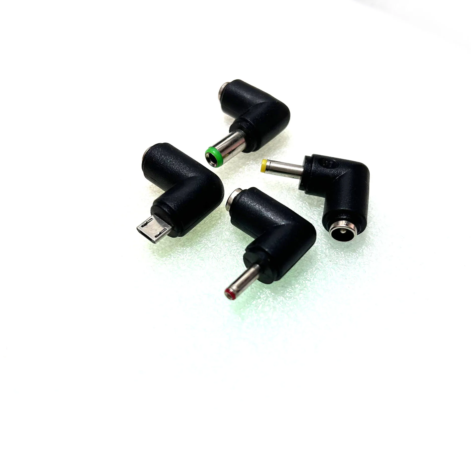 5PCS Micro USB 6.3x3.0 4.0x1.7 3.5x1.3mm Male to DC Power Jack 5.5 2.1mm Charge Adapter Connector Right Angled 90 Degree Type