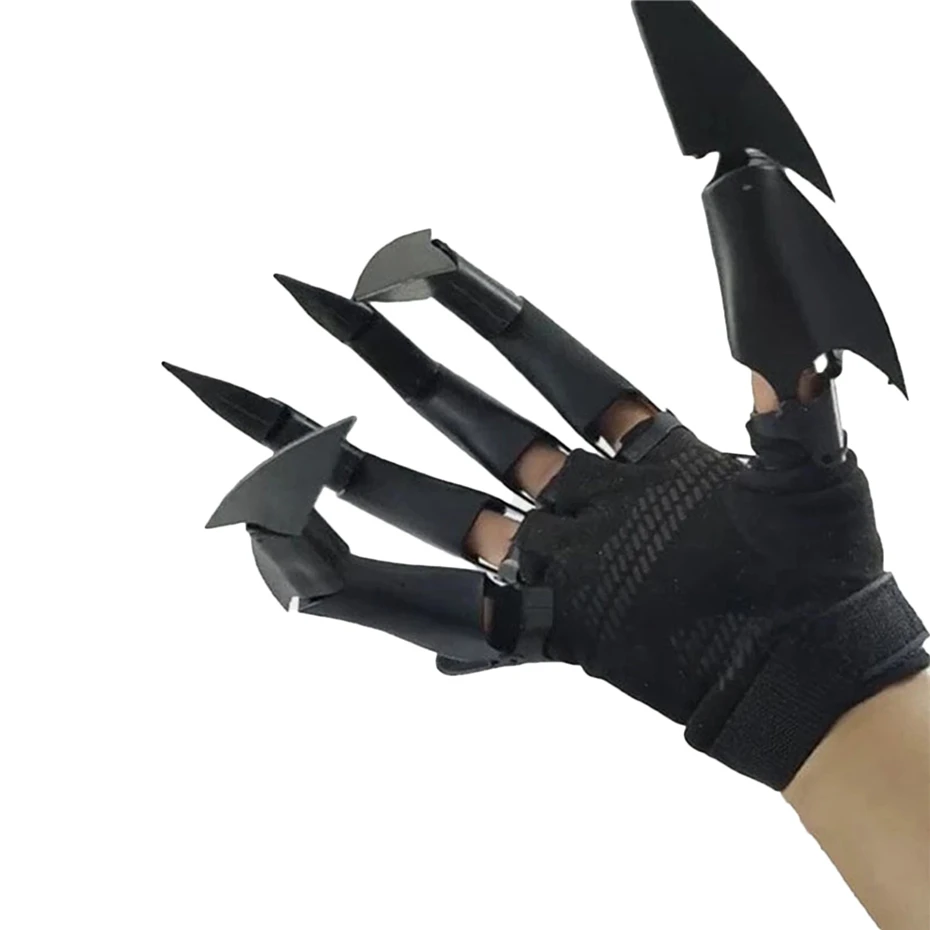 2022 Halloween Detachable Knuckle Hand Claws Gloves Halloween Accessories ABS Gloves Wizard Cosplay Horror Ghost Hand Props