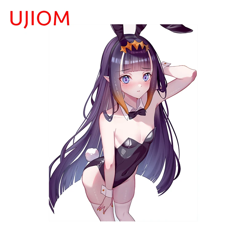 UJIOM 13cm X 9.8cm Ninomae Bunny Anime Girls Seductive Peeking Cartoon Wall Stickers Wardrobe Decal Personality Tile Accessories