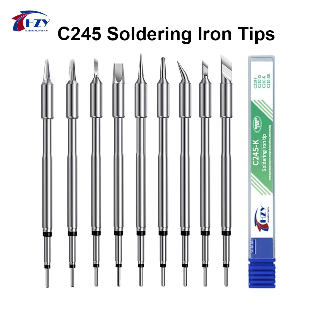 HZY C245 Series Soldering Iron Tips Head C245-K/I/IS/SK/903/907/933/911 for JBC Soldering Station Repair Tools for T245 Handle