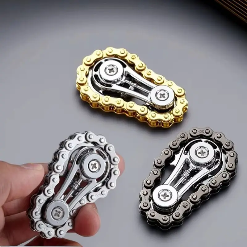 Nouveau EDC pignons volant d'inertie gyroscope-stress anxiété chaînes de vélo en métal doigt Spinner Fidget jouets pour adulte