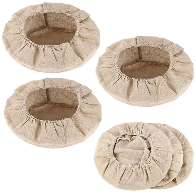 FLYY-15X Forro de tela redondo para cesta de fermentación de pan, tela para fermentación de masa de pan de levadura, cubierta de mimbre natural para cesta de panadería